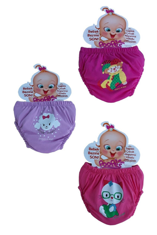 Chocolate Baby Kids 3'Lü Kız Bebek Alıştırma Külodu