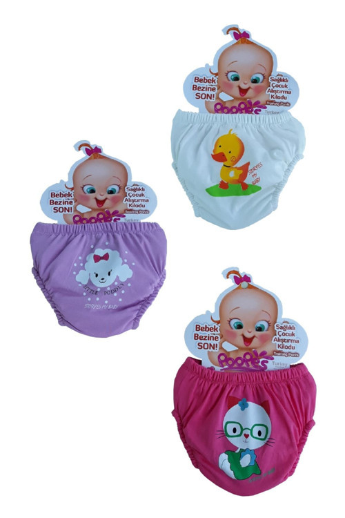 Chocolate Baby Kids 3'Lü Kız Bebek Alıştırma Külodu