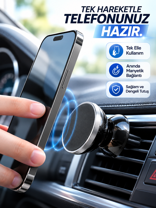 tekno Havalandırma Izgarası İçin Manyetik Araç Telefon Tutucu 2026