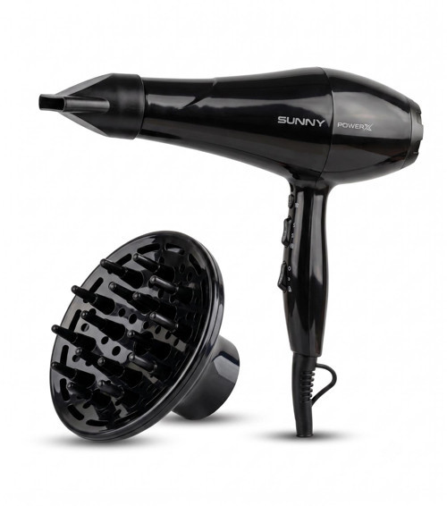 PowerX SN6SKRT25S AC Motorlu 2 Kademe Isı 3 Kademe Hız Ayarlı Saç Kurutma Makinesi 2200W Siyah