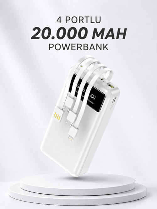 Powerbank Şarj Cihazı 4 Çıkışlı 20.000 MAH Powerbank Kompakt Yüksek Kapasite - ETERNA2321-2