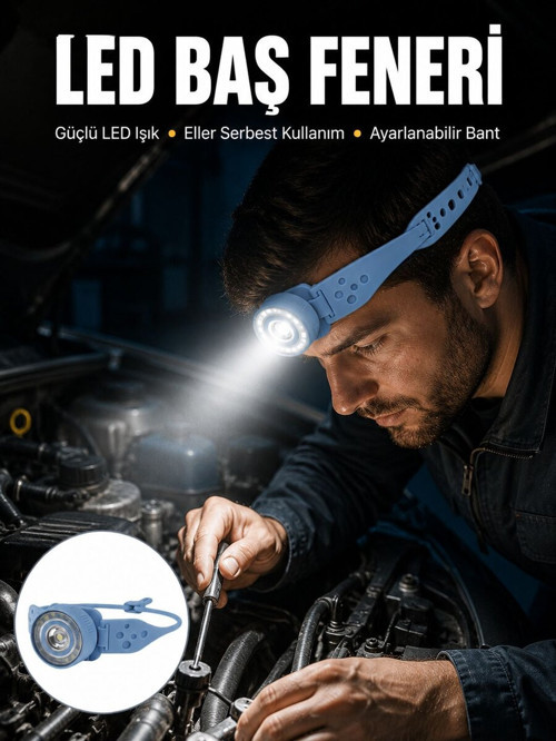 Suya Dayanıklı LED Kafa Lambası Outdoor Kullanım Yeni Nesil - ETERNA7746-7048