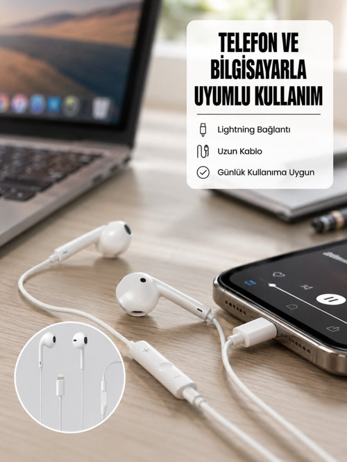 Yüksek Ses Kaliteli Mikrofonlu Kablolu Kulak İçi Kulaklık Yeni Nesil - ETERNA2284-9113