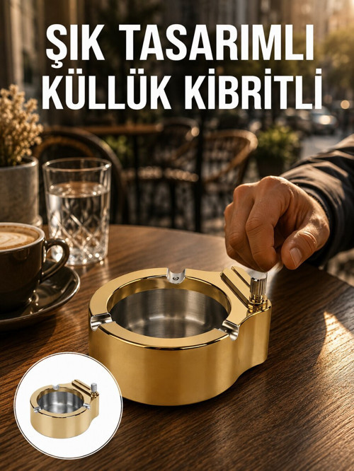 Çakmak Entegreli Küllük Yeniden Doldurulabilir Metal Gövde Yeni Nesil - ETERNA8901-9977