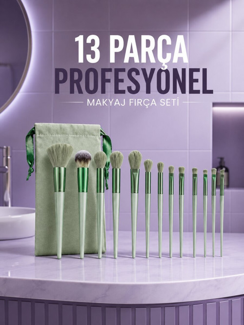 Profesyonel Makyaj Fırça Seti Yumuşak Kıllı Taşınabilir Çantalı - ETERNA9913-3226