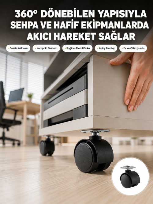 Sehpa ve Ekipmanlar İçin 4 cm Kilitsiz Ayak Tekli - ETERNA5731-1330