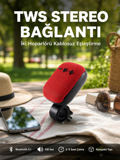 5W Kablosuz Bluetooth Hoparlör Güçlü Bas ve FM Radyo - ETERNA3914-9037