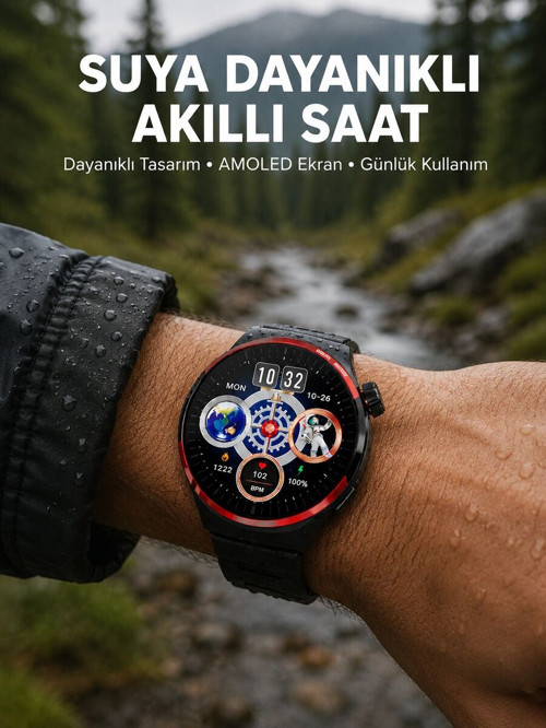 AMOLED Ekranlı Akıllı Saat Bluetooth Arama ve NFC Destekli Yeni Nesil - ETERNA9718-7158