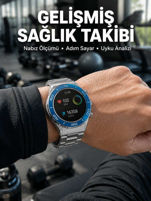 2025 Model Yuvarlak Ekran Android ve İOS Uyumlu GPS Takibi Yapabilen Akıllı Saat - ETERNA2834-4