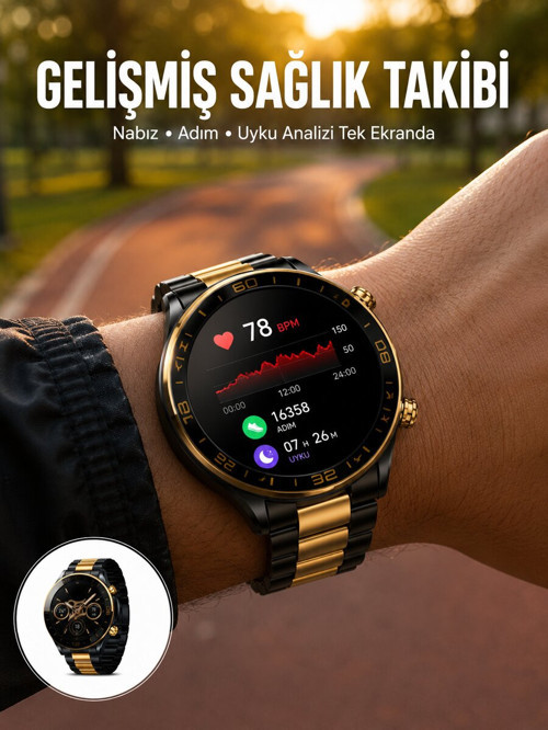 3 Bileklikli Amoled Akıllı Saat Bluetooth Çağrı ve Sağlık Takipli Yeni Nesil - ETERNA2704-82