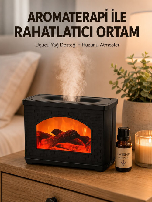 Aromaterapi Uyumlu Ultrasonik Oda Nemlendirici Ayarlanabilir Sis Çıkışlı - ETERNA3616-8329