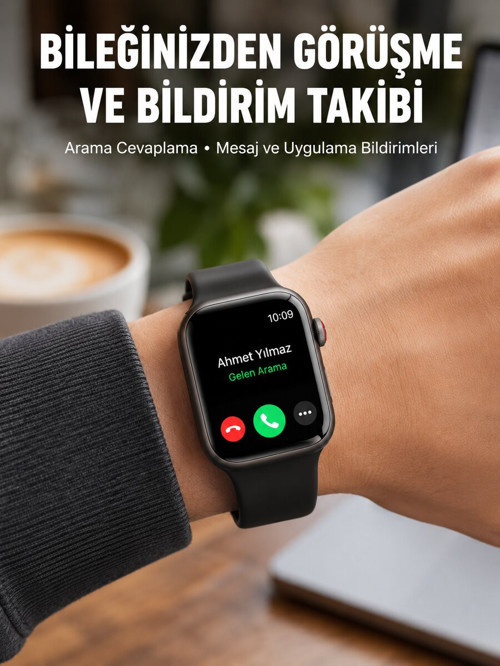 Arama Cevaplayabilen Akıllı Saat Bluetooth Bağlantılı Sosyal Medya Girişli Yen - ETERNA7910-6