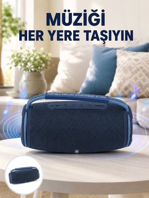 IPX5 Su Geçirmez Taşınabilir Bluetooth Hoparlör Renkli Işıklı Yeni Nesil - ETERNA5552-1424