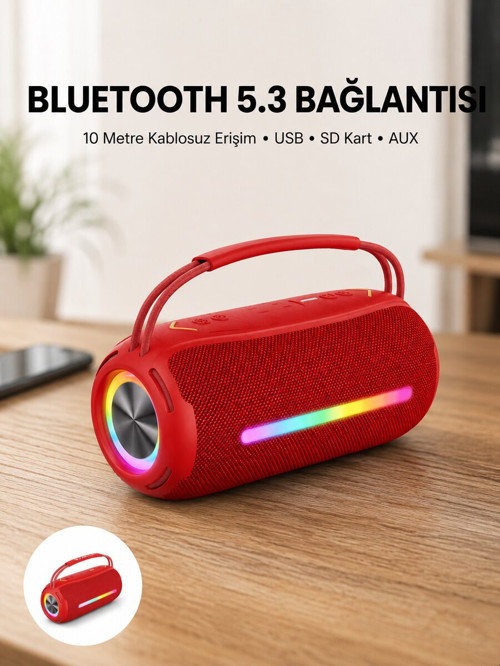 RGB Işıklı Taşınabilir Hoparlör – Çoklu Bağlantı Desteği - ETERNA6987-9894