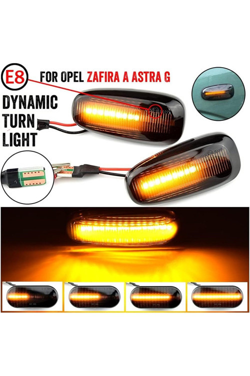 1 çift Ön Çamurluk İşaretleyici Işıkları Dinamik LED Yan İşaretleyiciler Opel Zafira uyumlu 1999-2005, A-stra G 1998-2009 ile Uyumlu Sıralı Flaşör Lambası