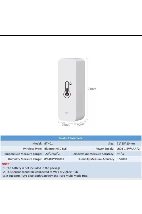 Tuya Bt Akıllı Sıcaklık Nem Sensörü Kapalı Higrometre Bluetooth Uyumlu App Uzaktan Kumanda Alexa Google Home ile UYUMLU
