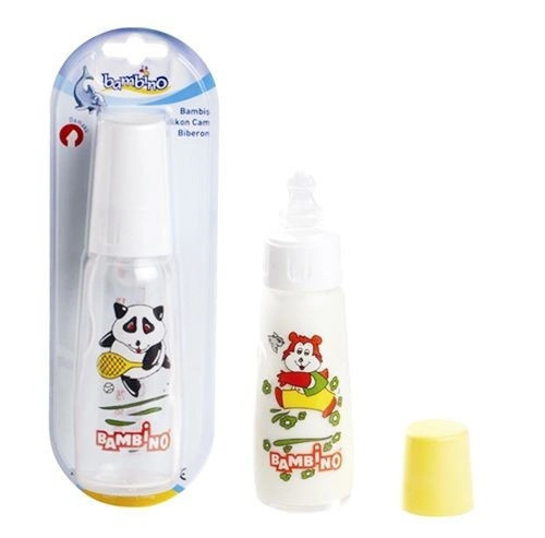 Bambiş 200ml Damaklı Emzikli Cam Biberon
