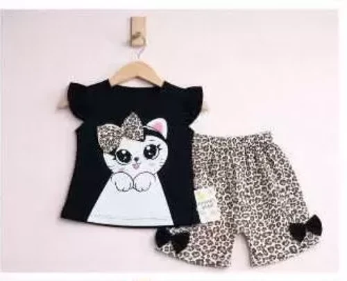 9/24 Ay Leopar Kedi Baskılı Bebek Takımı - Antialerjik ve ÇİMA Dikişli Güvenli Kumaş