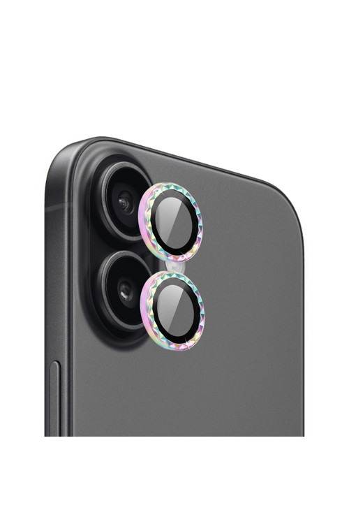 iPhone 17 için ProLENS Kamera Lens Koruyucu Elmas Kesim Çerçeveli, Kırılmaz Cam