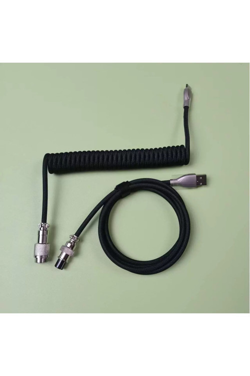 Coiled Kablo (Sarmal) 120cm + 35cm | Mekanik & Manyetik Klavye Kablosu | Type-C USB, 8K 8000Hz