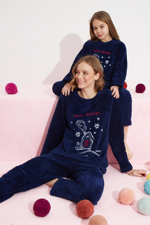 Alt-Üst Wellsoft Nakışlı Pijama Takım