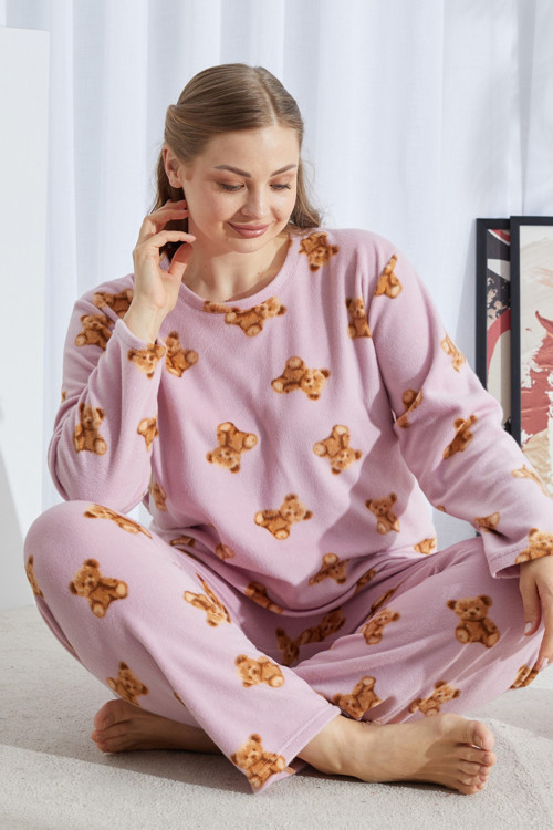 Alt-Üst Polar Curve Büyük Beden Battal Pijama Takım