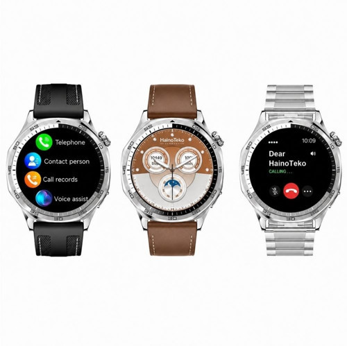 Haino Teko-33 Akıllı Saat Gümüş 1 Kasa 3 Değiştirilebilir Kordon AMOLED Ekran Bluetooth Arama