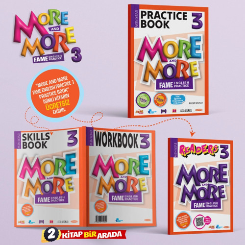 3 More & More Practice Book + Workbook & Skills Book + Readers (3'Lü Set) Maarif