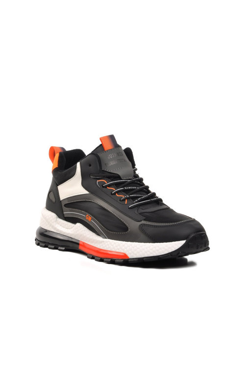 Siyah Bağcıklı Hafif Rahat Köpük Taban Erkek Yürüyüş ve Spor Ayakkabı Sneaker 23K523-2 M
