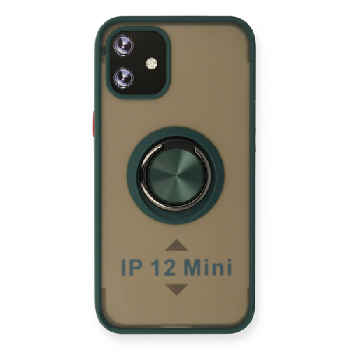 İphone 12 Montreal Yüzüklü Kapak - Yeşil