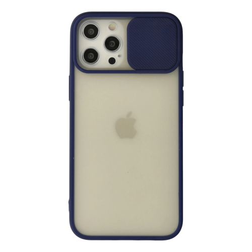 İphone 12 Palm Buzlu Kamera Sürgülü - Lacivert