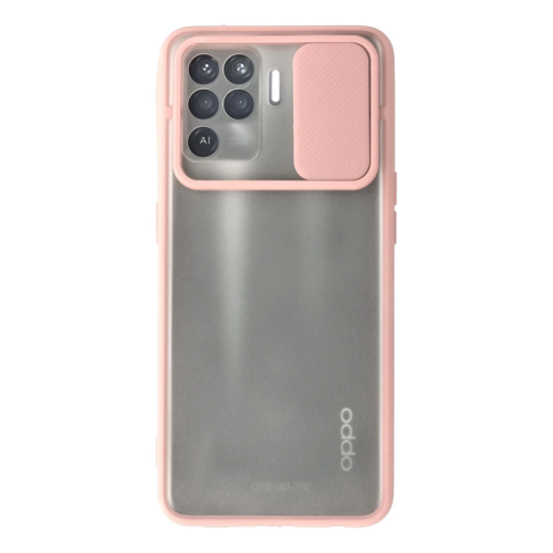 Reno 5 Lite Palm Buzlu Kamera Sürgülü - Pembe