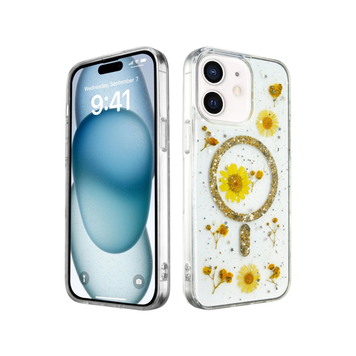 İphone 12 Daisy Simli Kapak - Gold