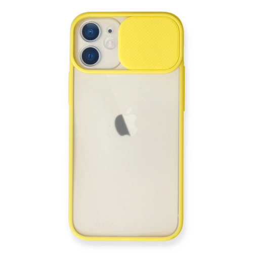 İphone 11 Palm Buzlu Kamera Sürgülü - Sarı