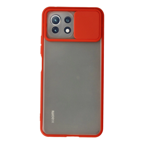 Mi 11 Lite Palm Buzlu Kamera Sürgülü - Kırmızı