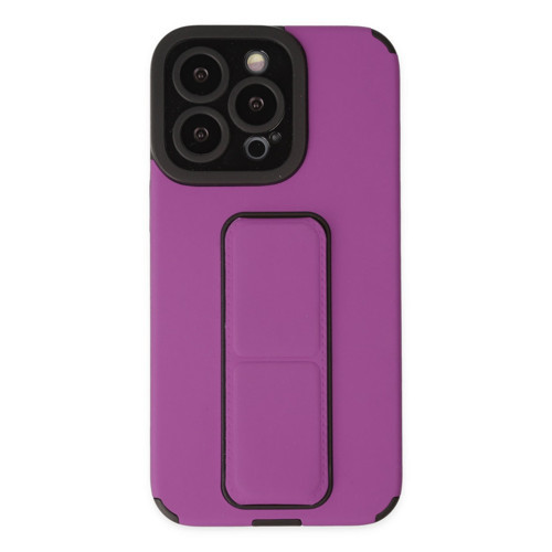 Apple iPhone 14 Pro Kılıf Mega Standlı Silikon - Mor