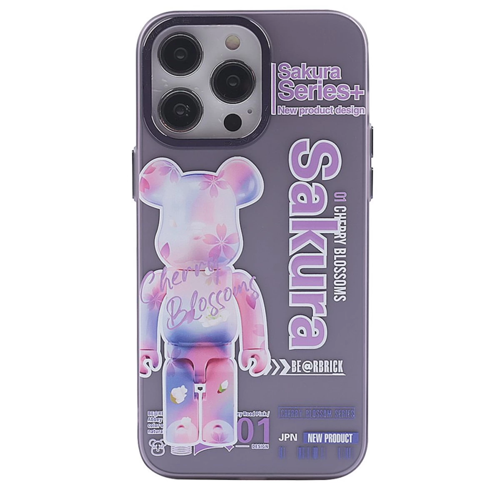 İphone 14 Desenli Kapak - Mor - 1