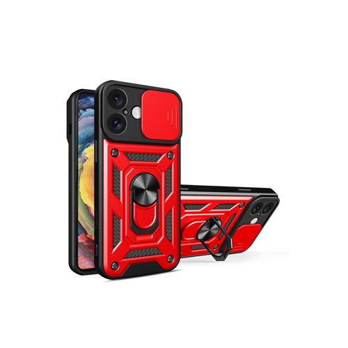 İphone 16 Pars Lens Yüzüklü - Kırmızı