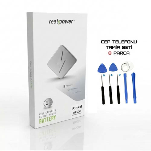 Vivo V40 Lite 5G İle Uyumlu Pil Batarya Realpower Güçlendirlmiş Uzun Pil Süresi + Tamir Kiti