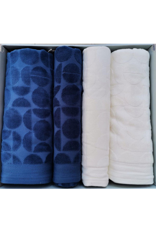 Circular Best Set (Hamam Takımı) Krem-İndigo