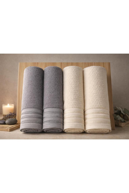 Quadruple Gri-Açık Sarı Best Set (Hamam Takımı)