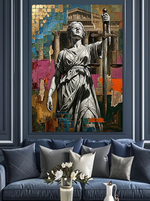 Adalet Tanrıçası Themis Modern Sanat Dekoratif Kanvas - Mdf Ahşap Tablo