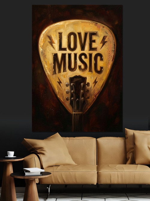 Müzik Sevgisi Temalı Pena Görseli Dekoratif Kanvas - Mdf Ahşap Tablo