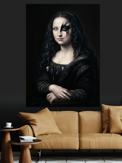 Rock Yıldızı Tarzında Mona Lisa Dekoratif Kanvas - Mdf Ahşap Tablo