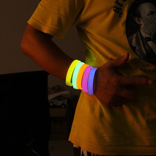 Glow Partisi Fosforlu Ekstra Kalın Bileklik 6 Renk 6’lı Set – Baskı Yapılabilir