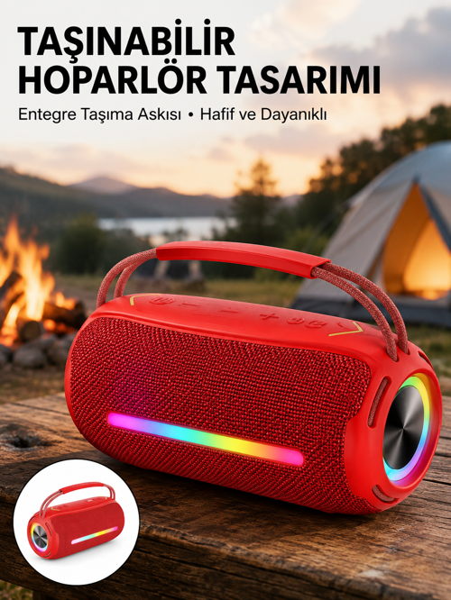 USB/SD/AUX Girişli Hoparlör – 10 W × 2 Çift Sürücü