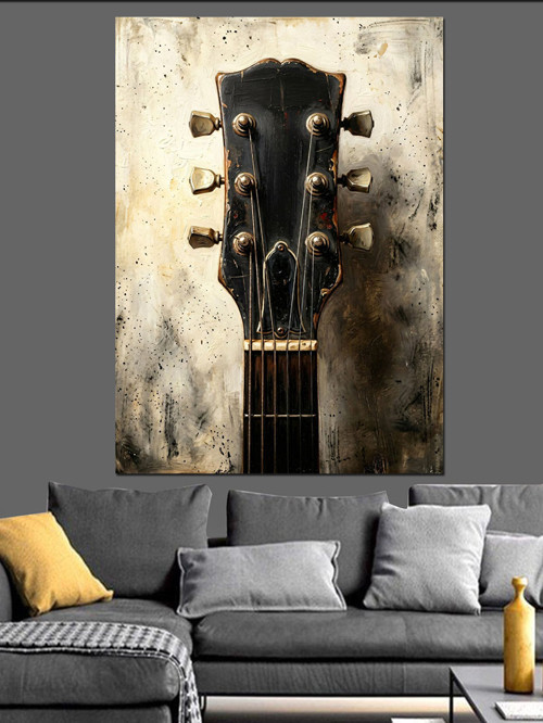 Eski Bir Gitarın Yakın Planı Dekoratif Kanvas - Mdf Ahşap Tablo