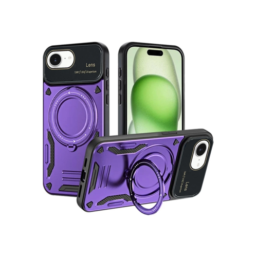 İphone 16E Joy Lens Standlı Kapak - Mor