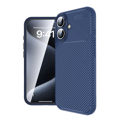 İphone 16 Auto Focus Karbon Kapak - Lacivert