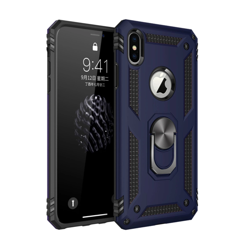 İphone Xs Sofya Yüzüklü Kapak - Lacivert
